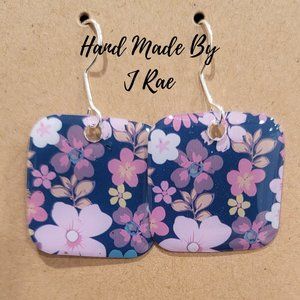 HAnd Made By J Rae Floral Earrings.  Style E 1056